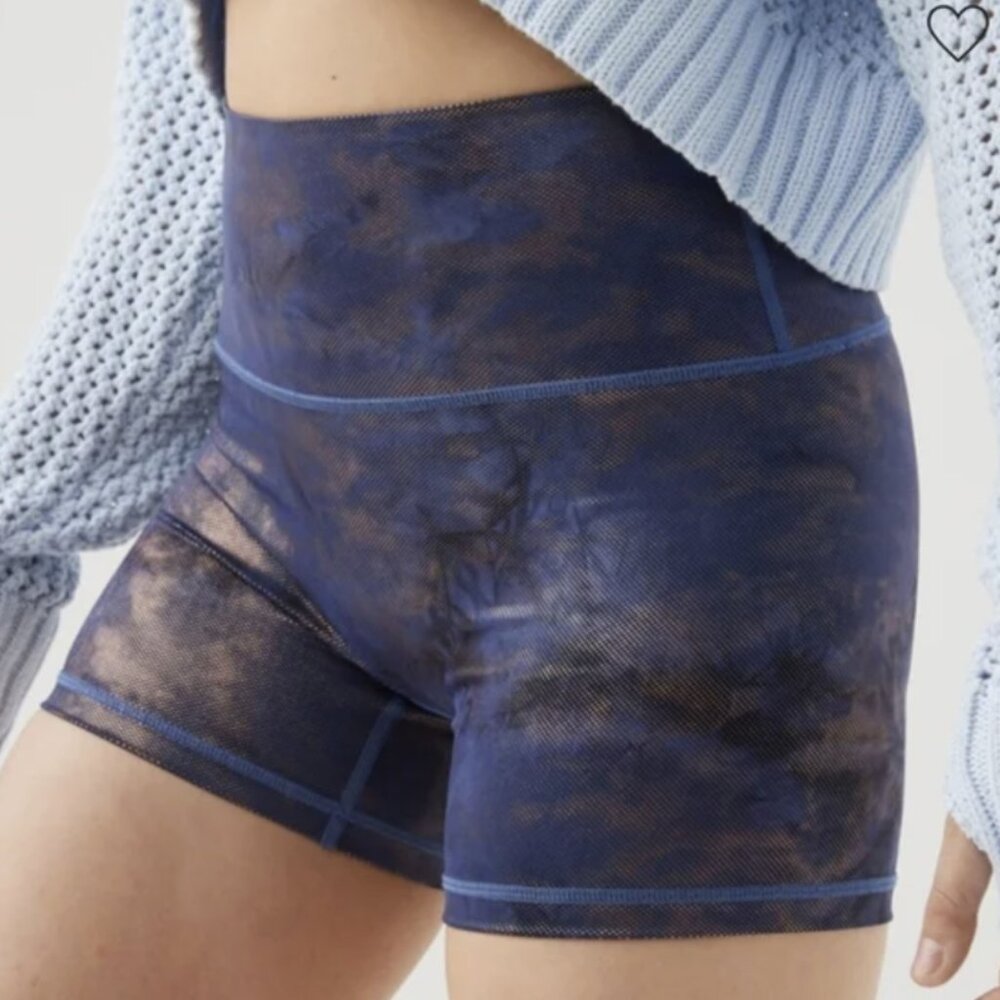 OFFLINE by Aerie Goals Shine 4” Bike Short in Navy and Rose Gold Size M